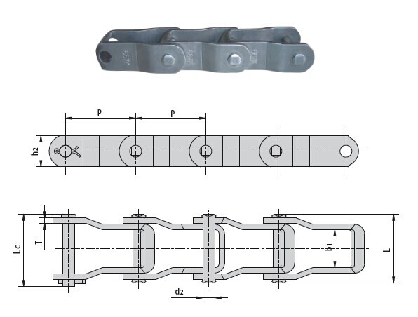 Assembled Transmission Spare Parts , Alloy Steel / Carbon Steel Conveyor Pintle Chain