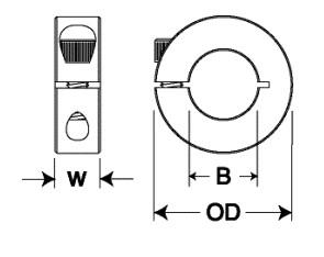 One-Piece Clamp Style Collar SCS-2 SCS-3 SCS-4 SCS-5 SCS-6 SCS-7 SCS-8 SCS-9 SCS-10 SCS-11 SCS-12 SCS-13 SCS-14 SCS-15