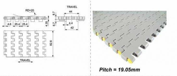 Plastic Modular Belts , type N16 , N1106