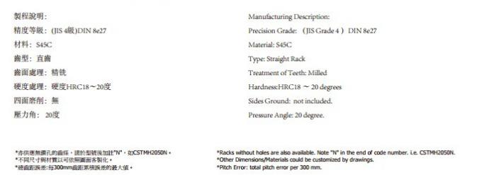 Helical Gear Rack, type M0.5 , M1 , M1.5 , M2 , M2.5 , M3 , M4 , M5 , M6 , M7 , M8 , M9