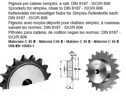 SATI Standard C Type Sprocket , Industrial Sprockets