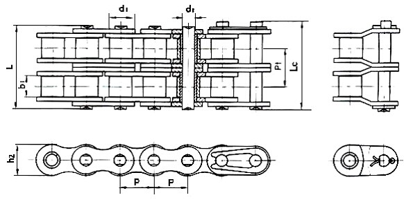 Walking Tractor Chains , type 08B-2 , 12A-2 , 12AH-2