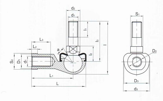 SQ-RS Series Rod End , China Rod End SQ5-RS , SQ6-RS , SQ8-RS , SQ10-RS